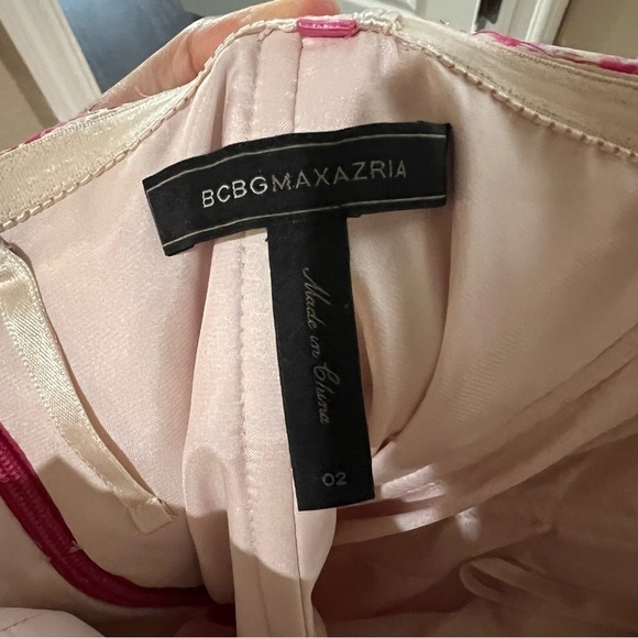 BCBGMaxazria Metallic Silk Kai Begonia Sleeveless Pink Maxi Dress - Picture 10 of 11